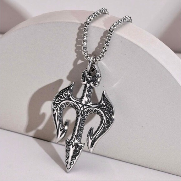 Neptunes Trident Pendant for Men, Trident of Shiva - Picture 3 of 4